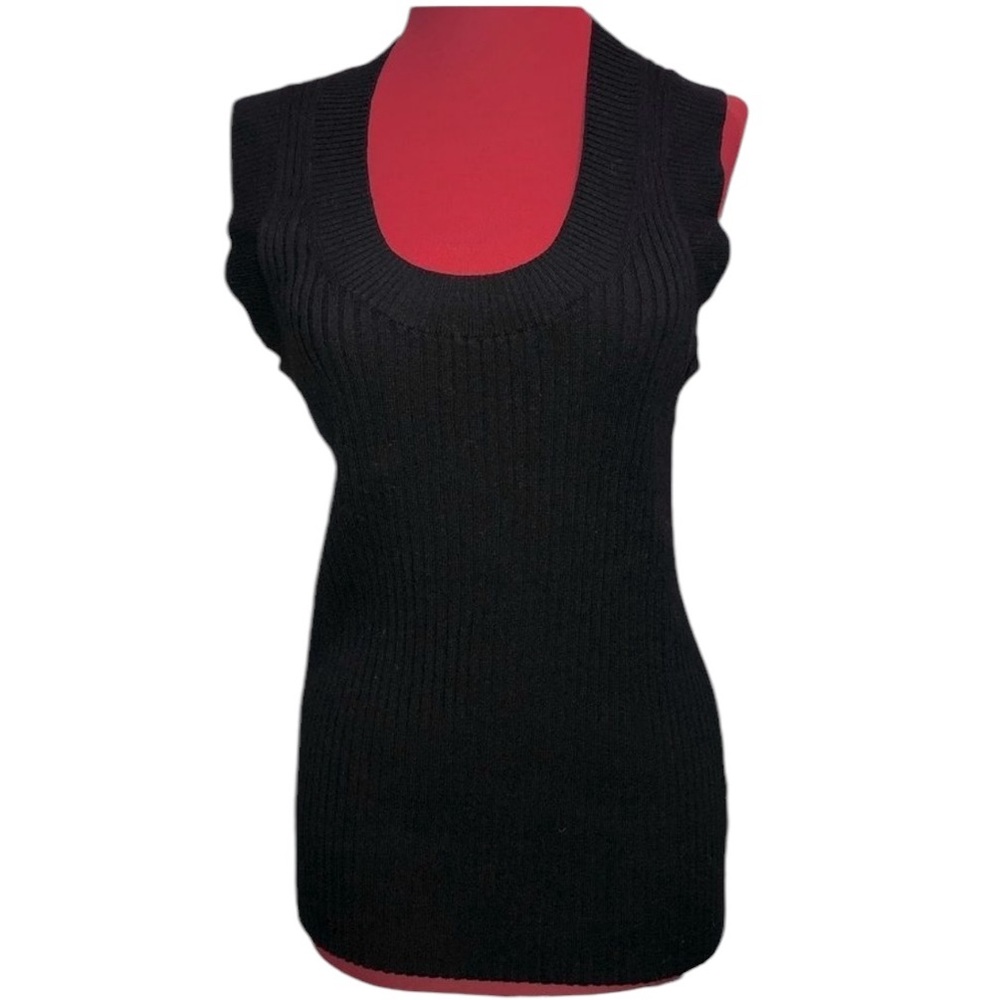 Banana Republic black merino wool vest sz L